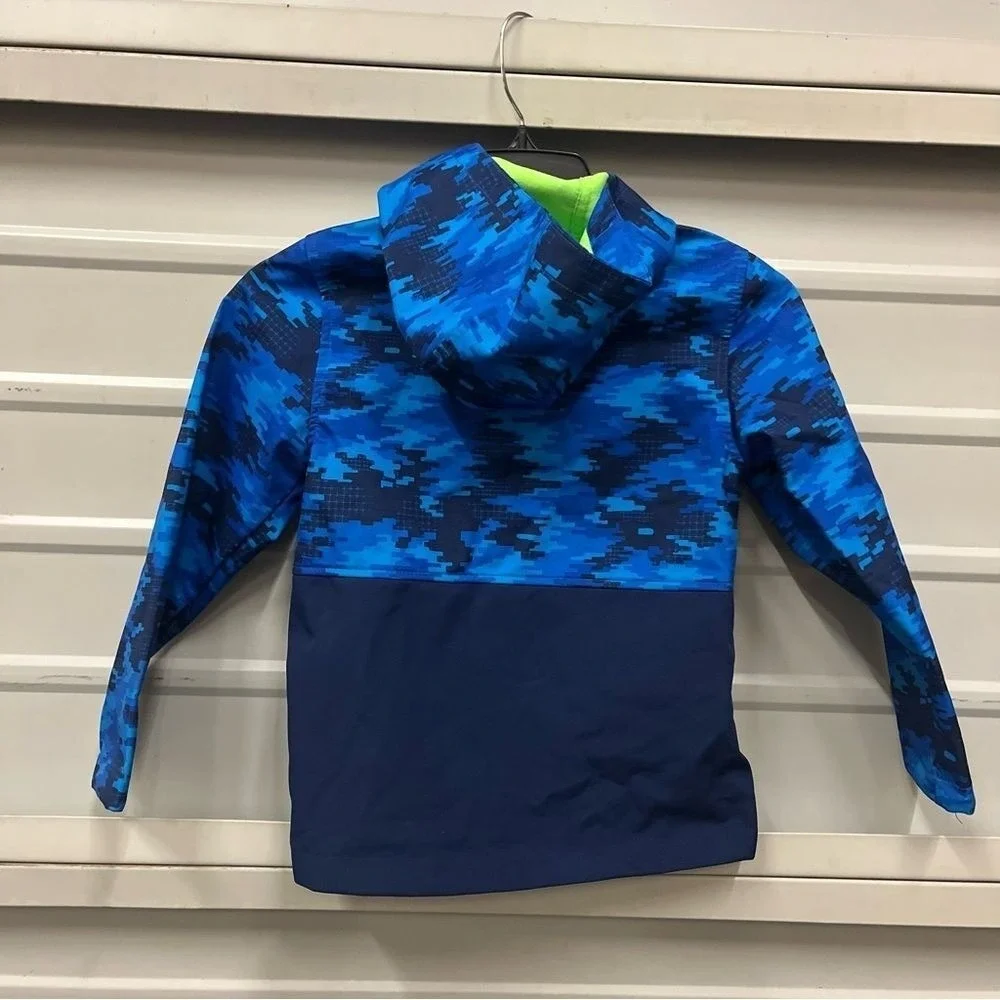 Free Country Kids Blue Digital Camo Softshell Hooded Jacket Full Zip Size L 7